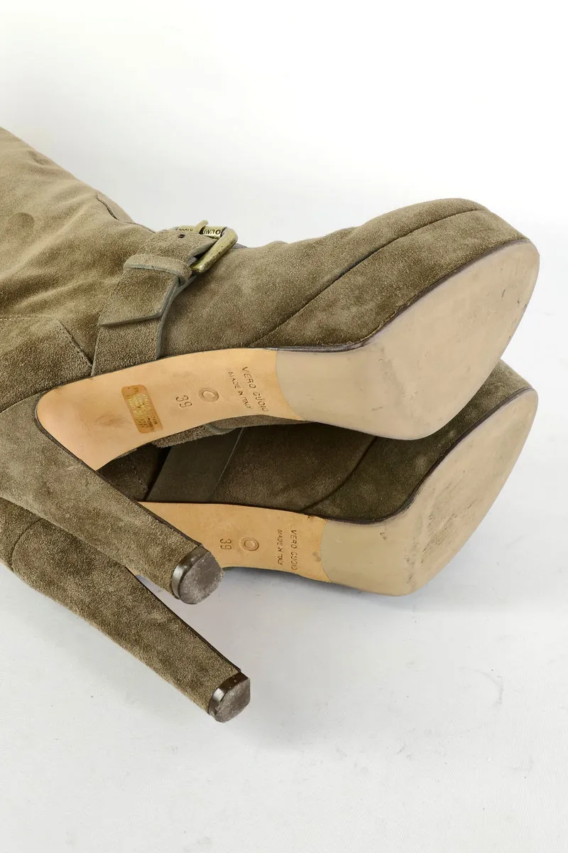 Stiefel Wildleder grau