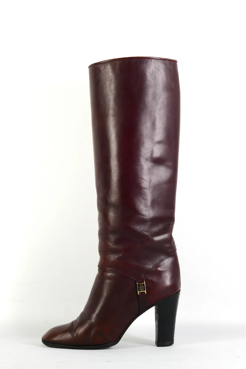 Vintage-Stiefel Leder bordeaux