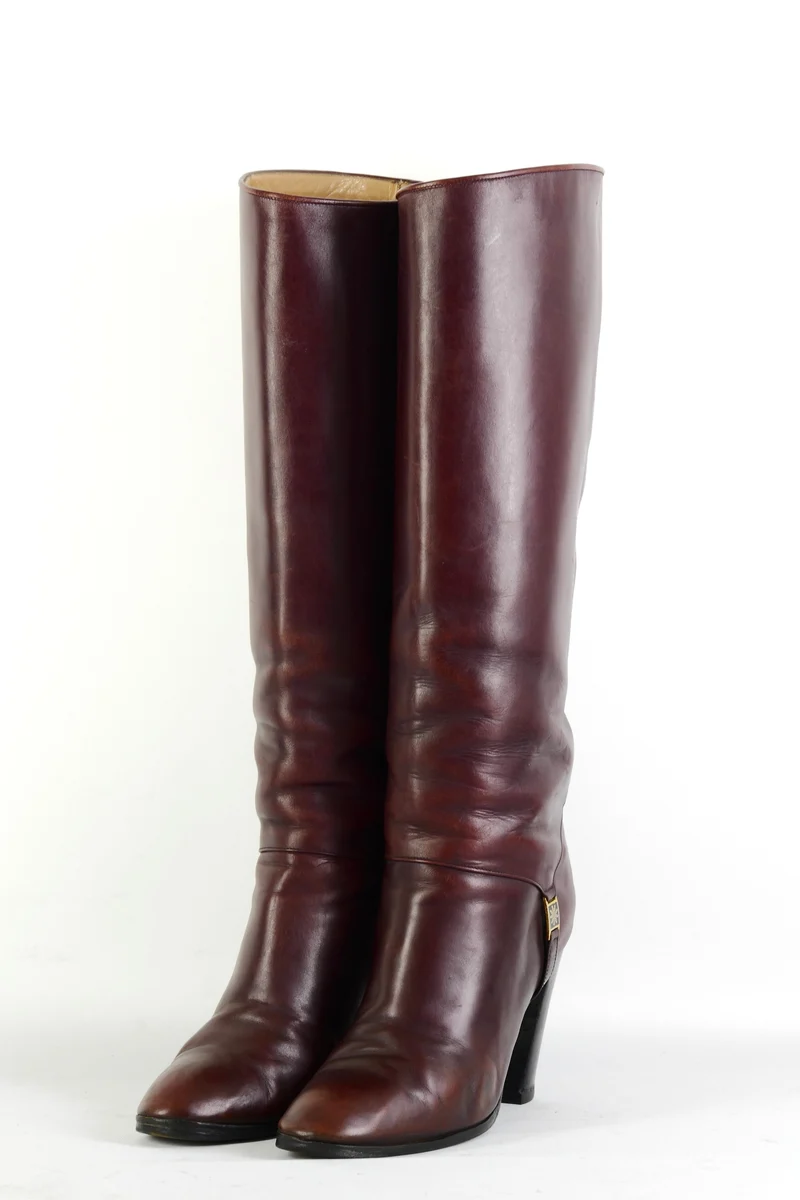 Vintage-Stiefel Leder bordeaux