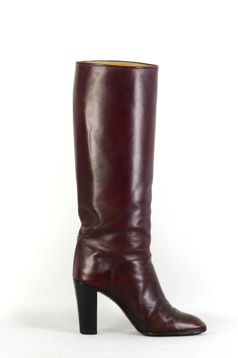 Vintage-Stiefel Leder bordeaux