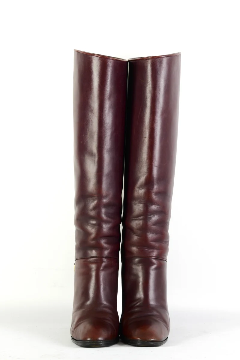 Vintage-Stiefel Leder bordeaux