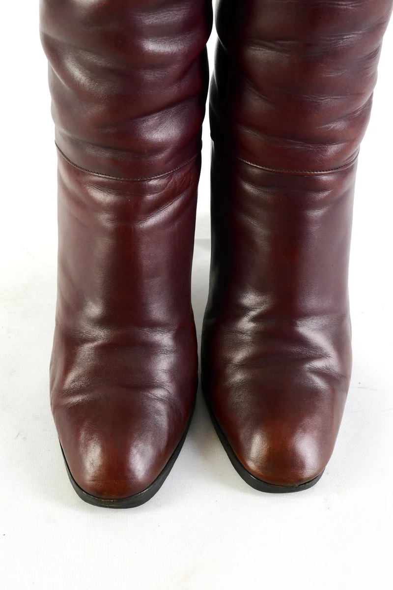 Vintage-Stiefel Leder bordeaux