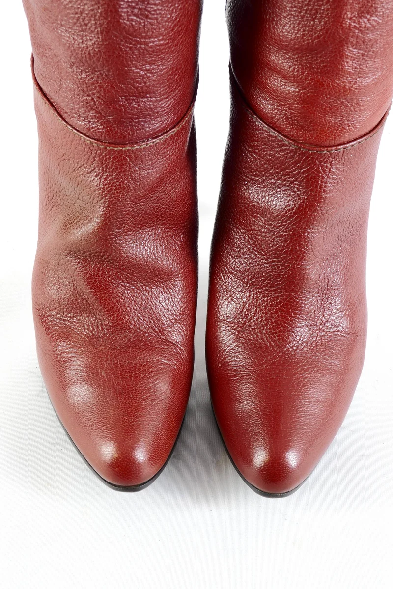 Hohe Stiefel Leder bordeaux