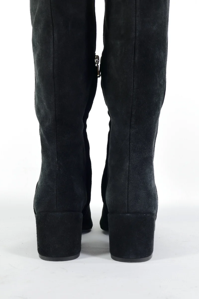 Overknees Wildleder schwarz