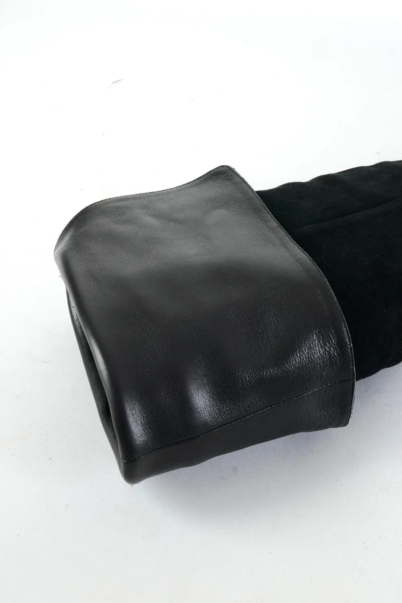 Overknees Wildleder schwarz