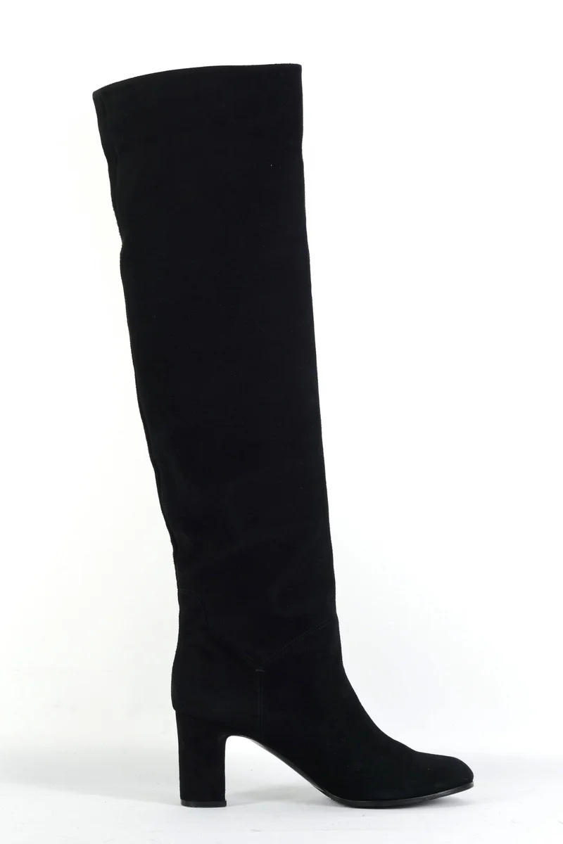 Hohe Stiefel Wildleder schwarz