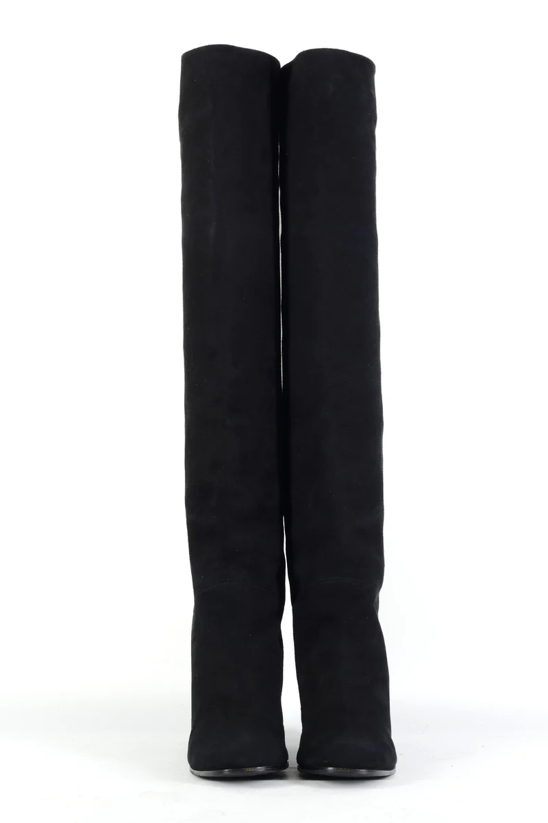 Hohe Stiefel Wildleder schwarz