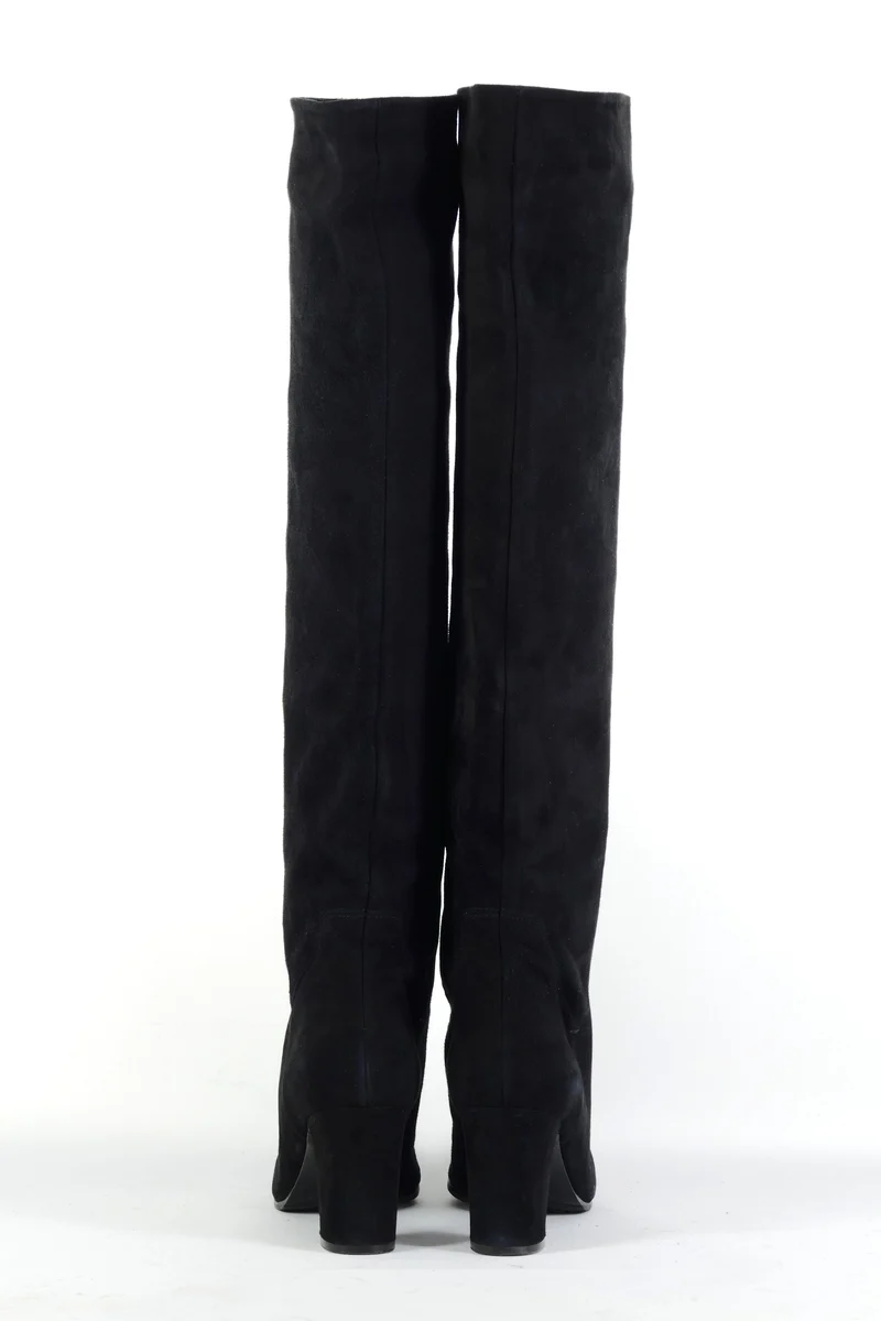 Hohe Stiefel Wildleder schwarz