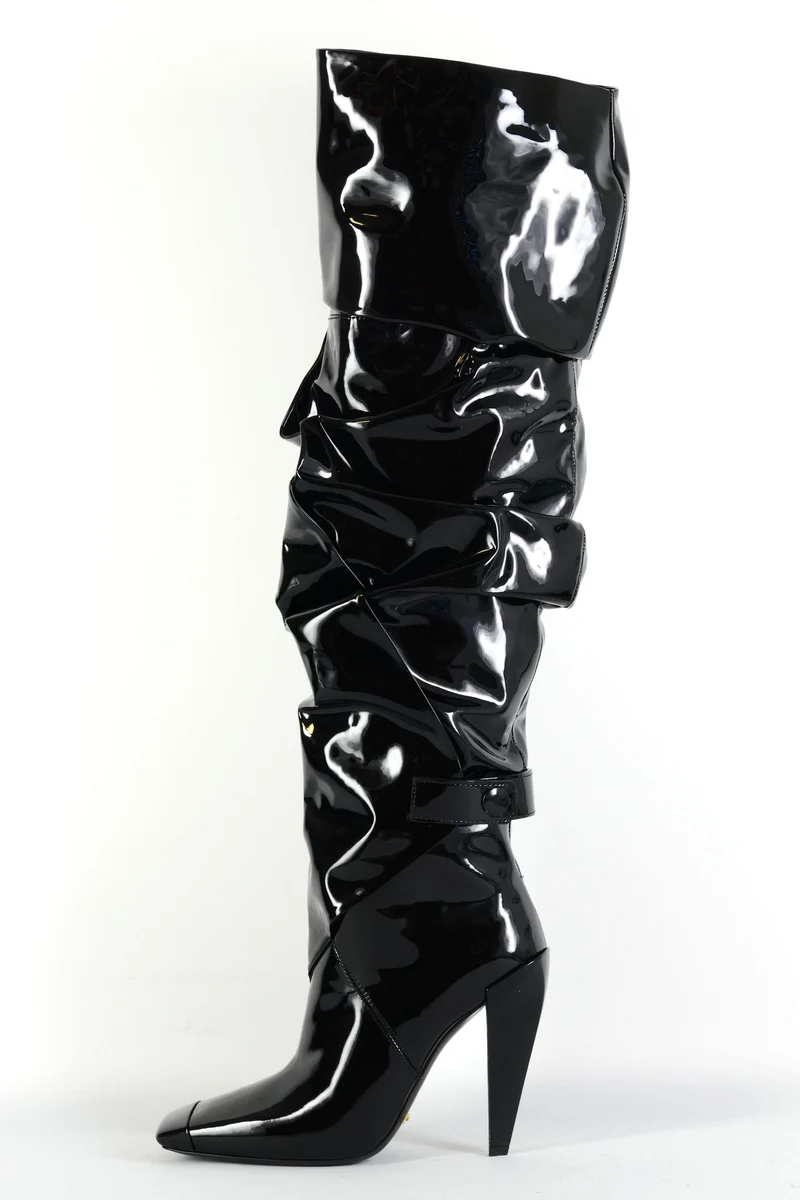 Hohe Stiefel Leder schwarz