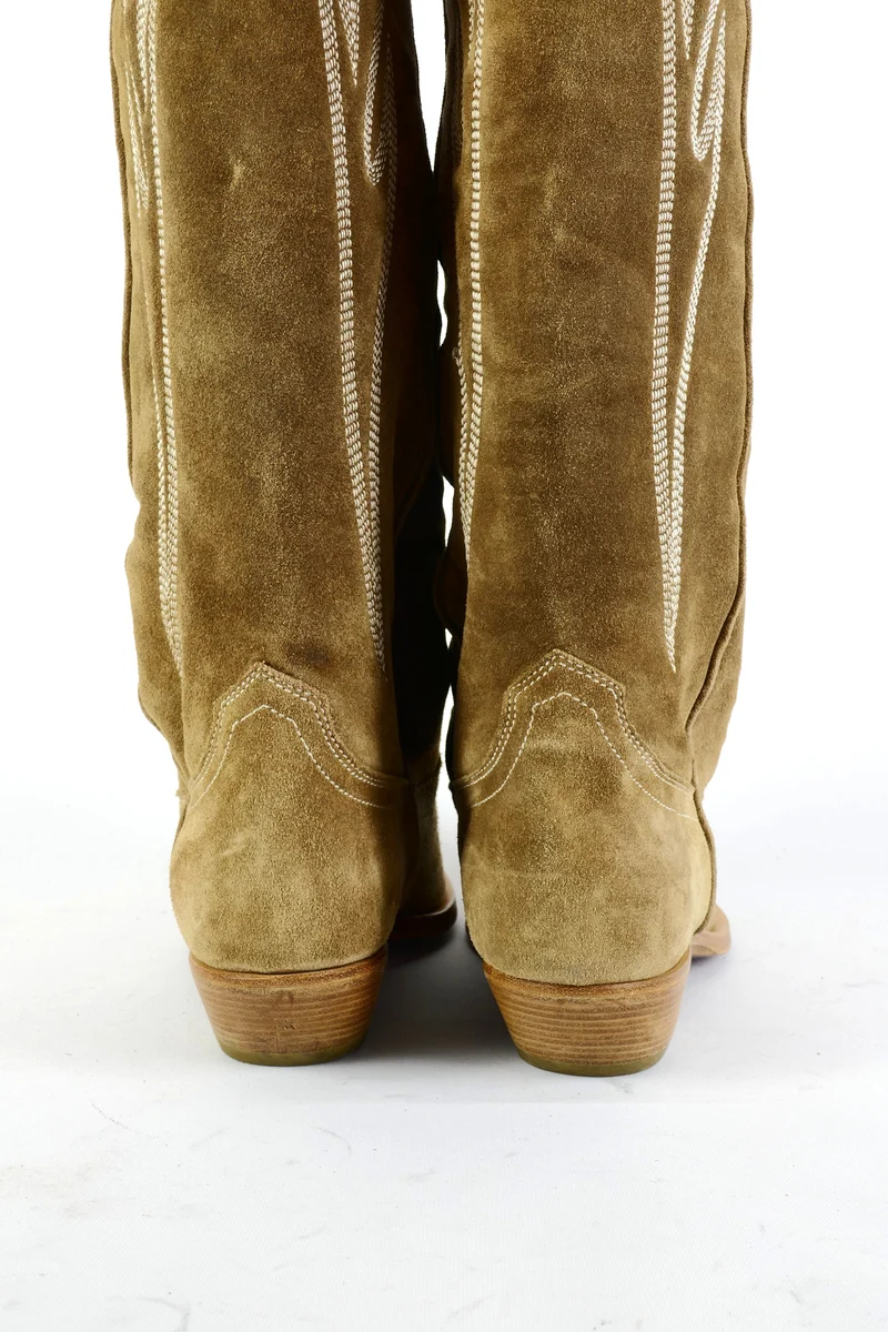 Overknees Wildleder beige