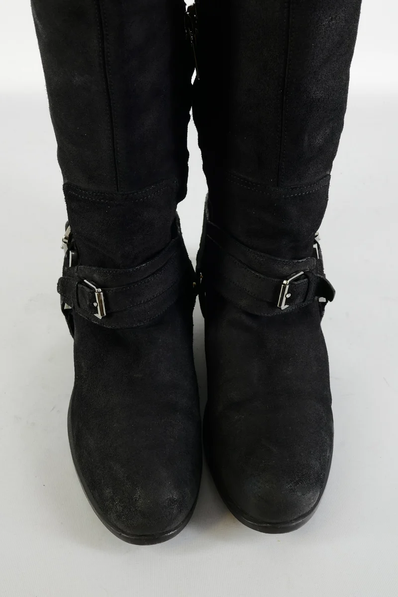 Overknees Wildleder schwarz