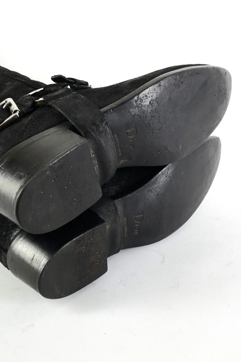 Overknees Wildleder schwarz