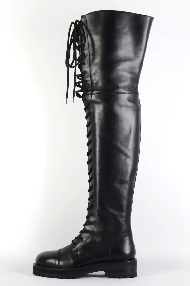 Overknees Leder schwarz