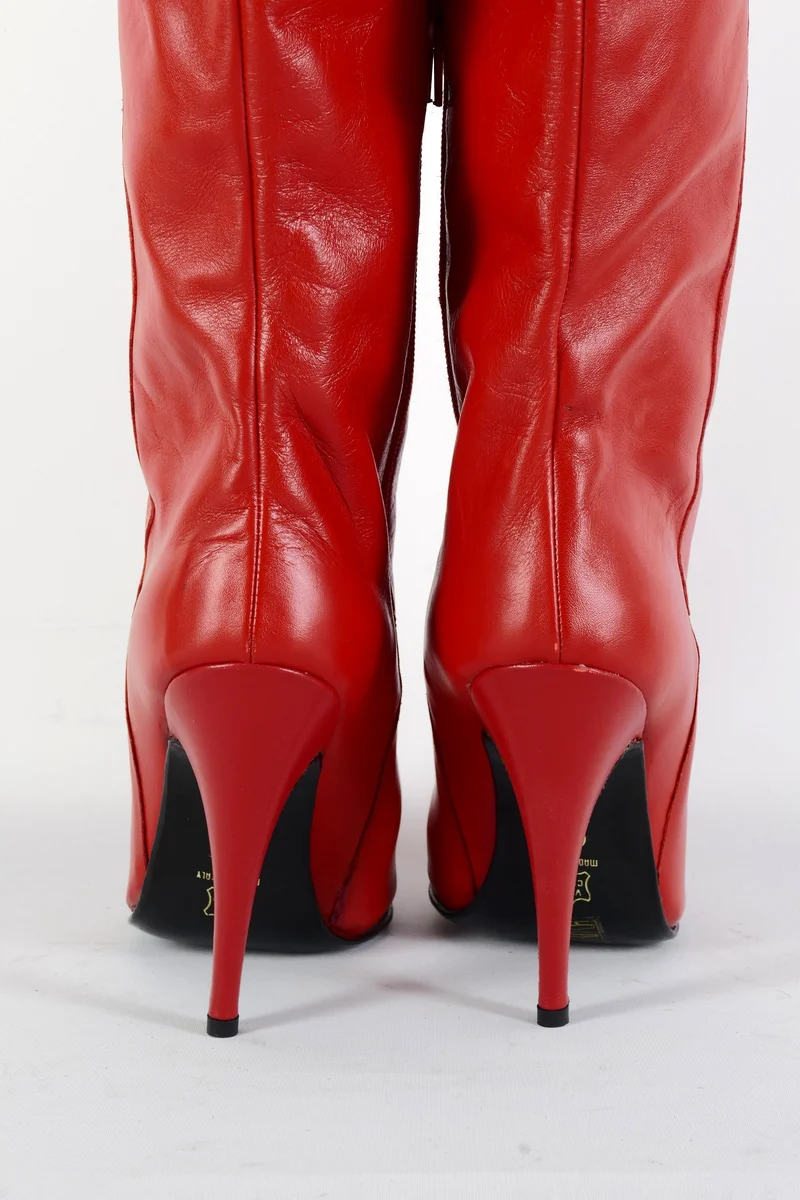 Vintage-Stiefel Leder rot