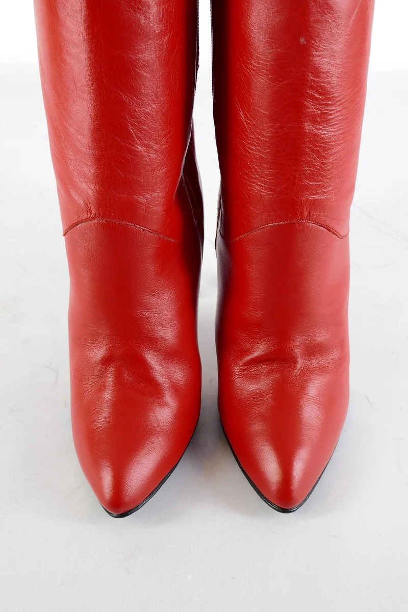 Vintage-Stiefel Leder rot