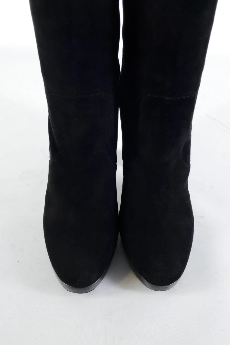 Overknees Wildleder schwarz