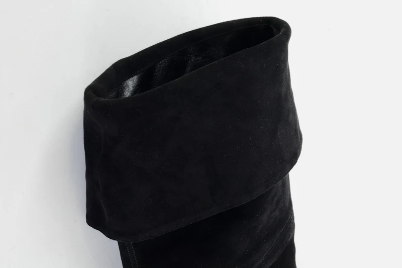 Overknees Wildleder schwarz