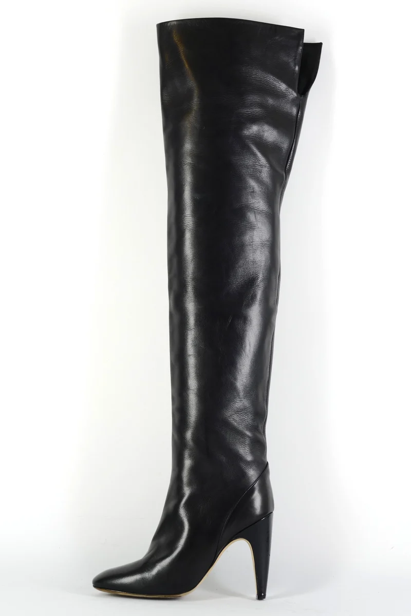 Overknees Leder schwarz