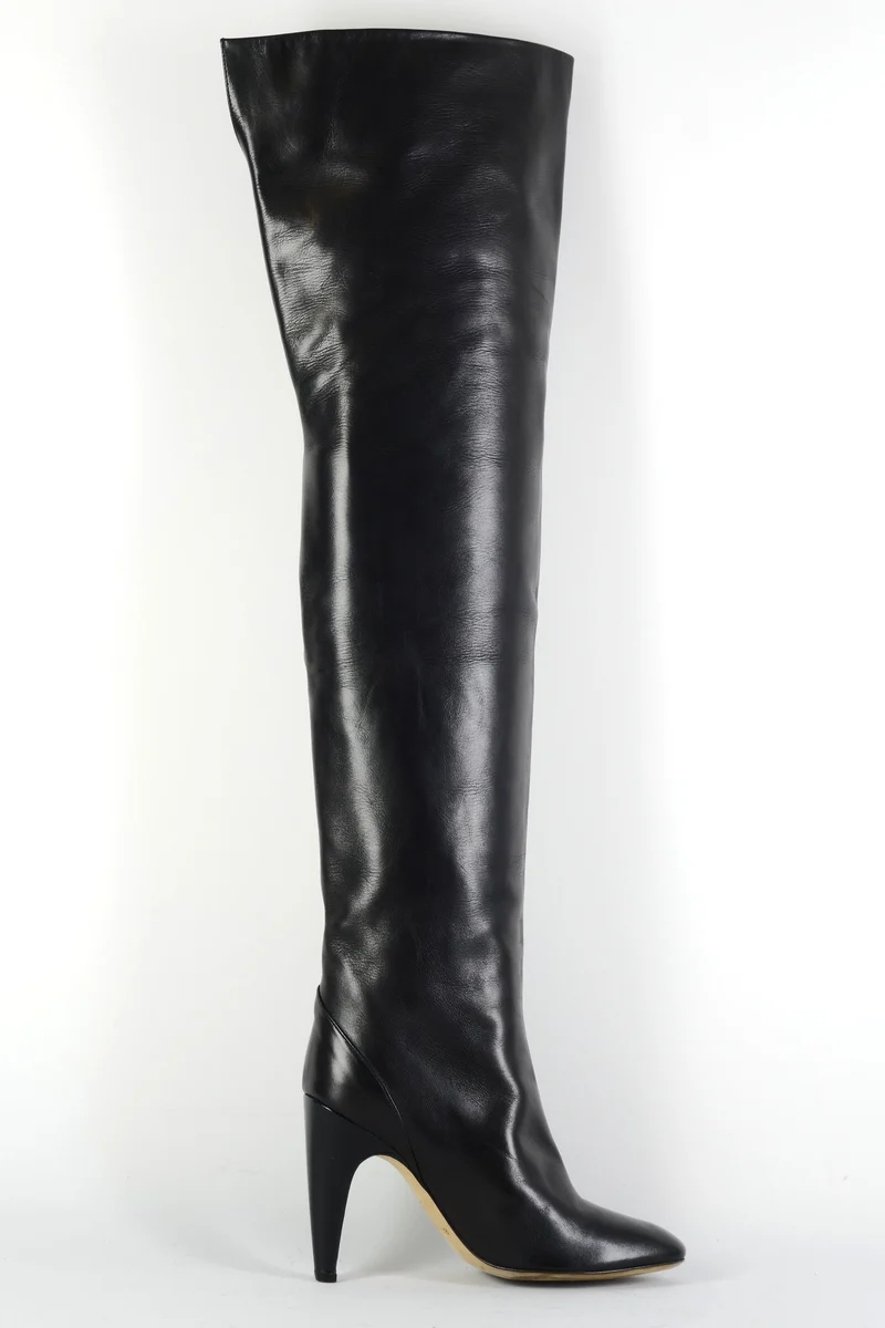 Overknees Leder schwarz