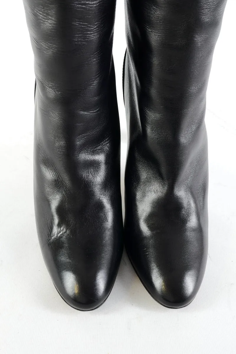 Overknees Leder schwarz