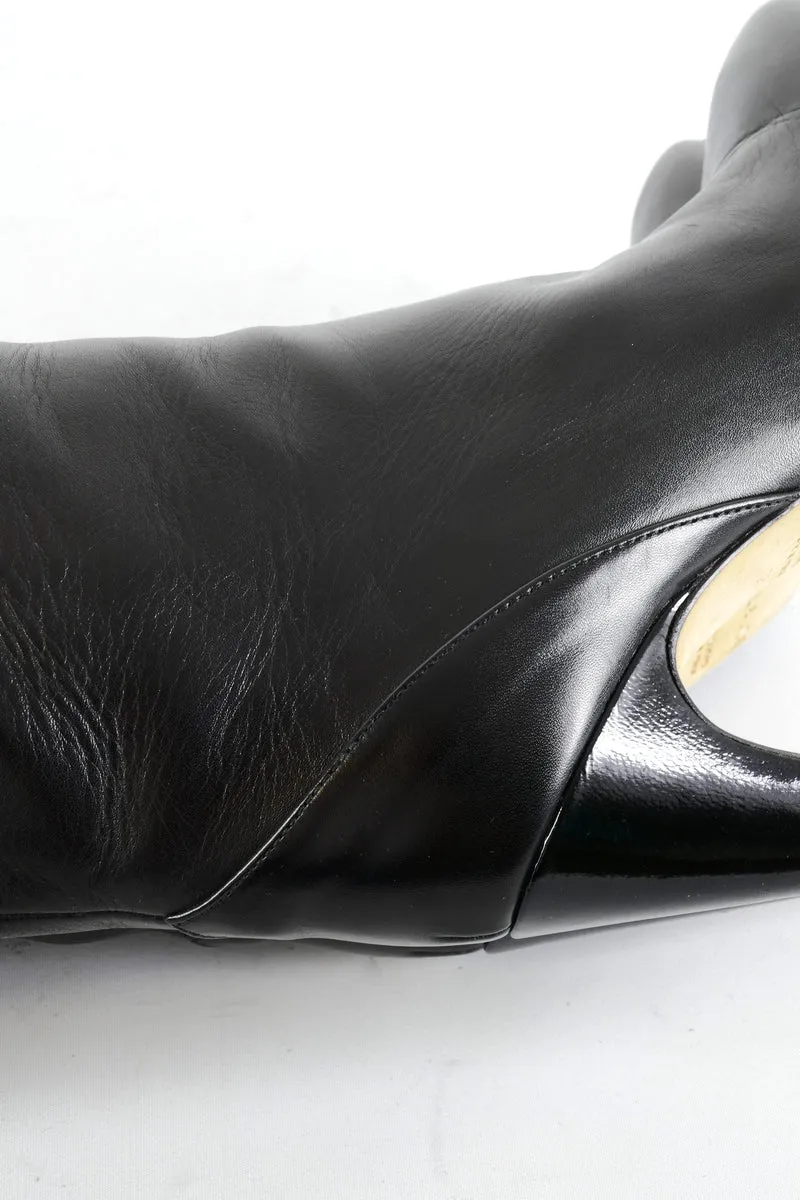 Overknees Leder schwarz