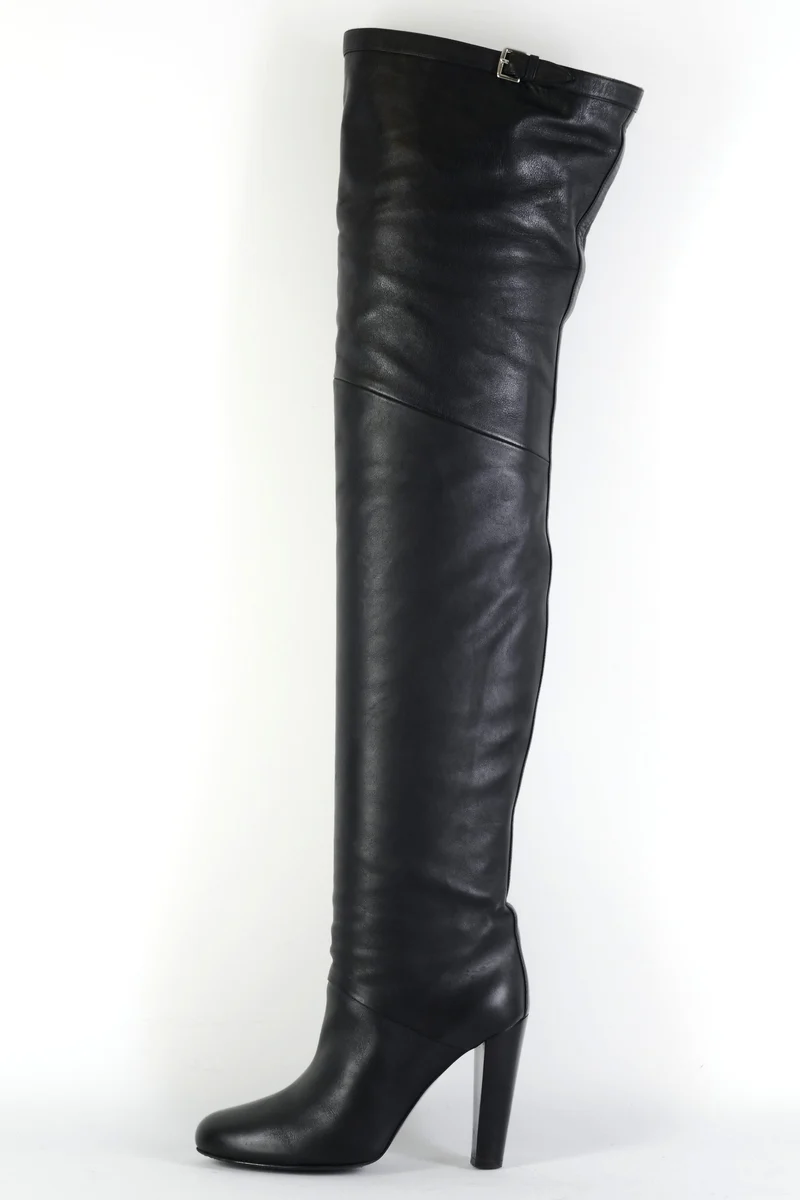 Overknees Leder schwarz