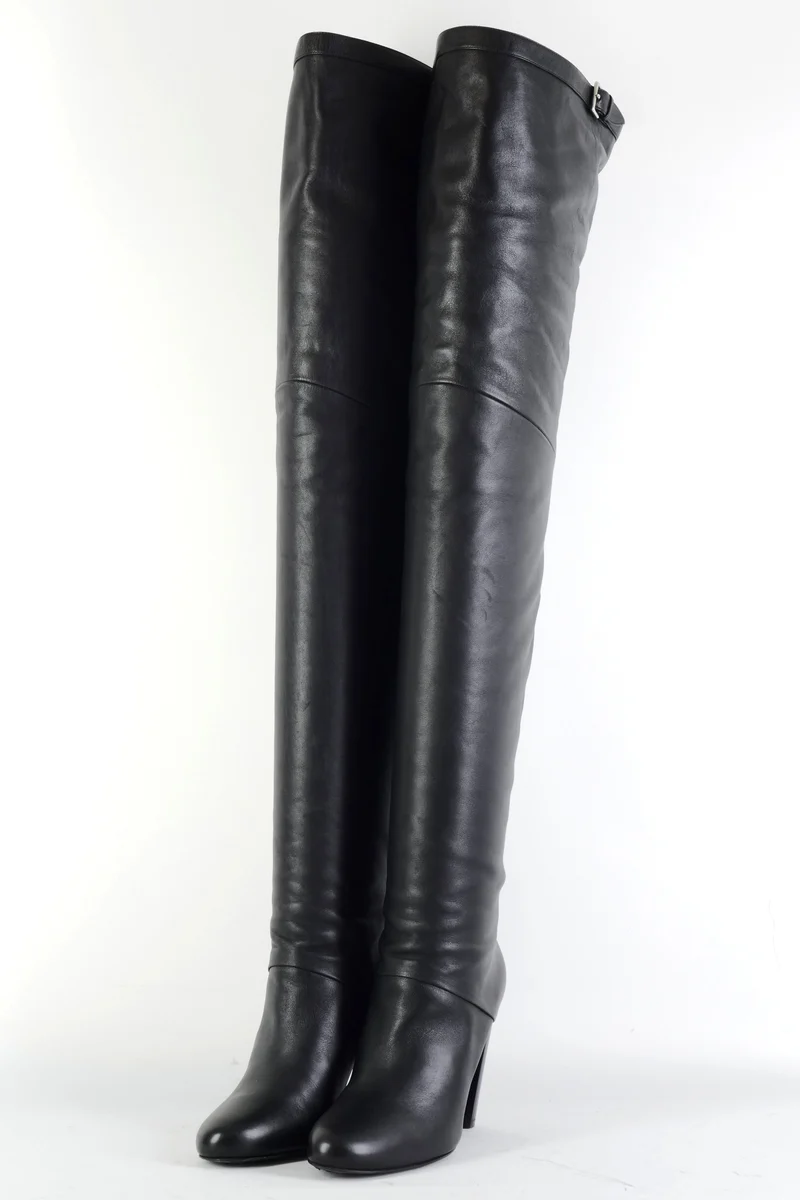Overknees Leder schwarz