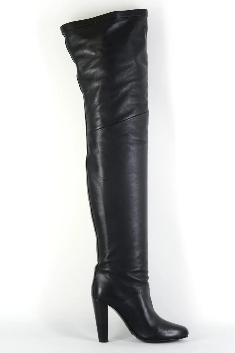 Overknees Leder schwarz
