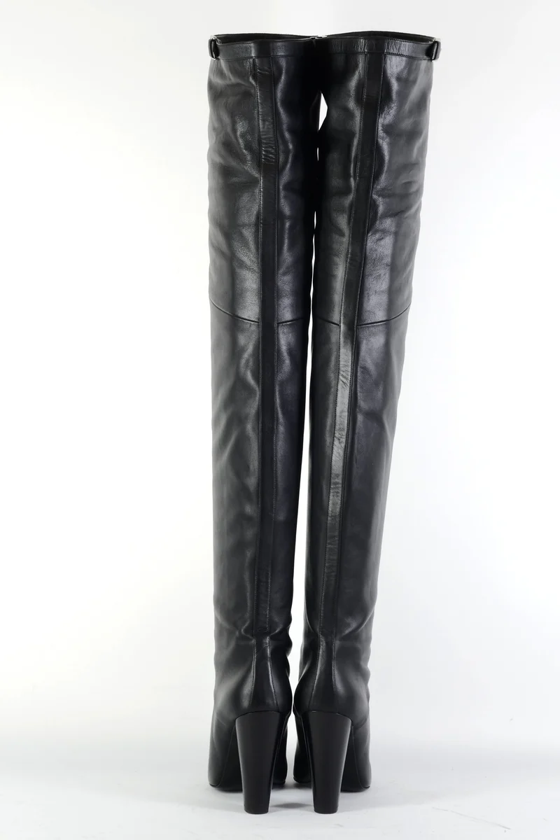 Overknees Leder schwarz