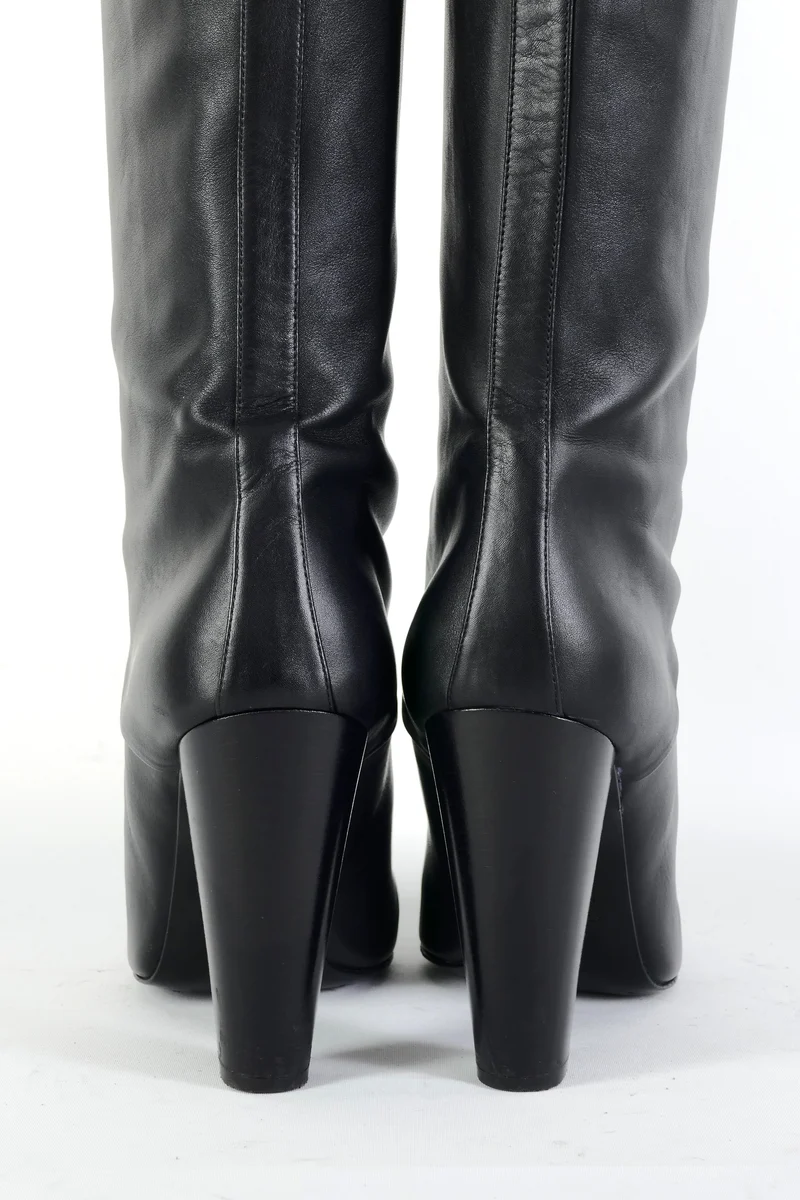 Overknees Leder schwarz