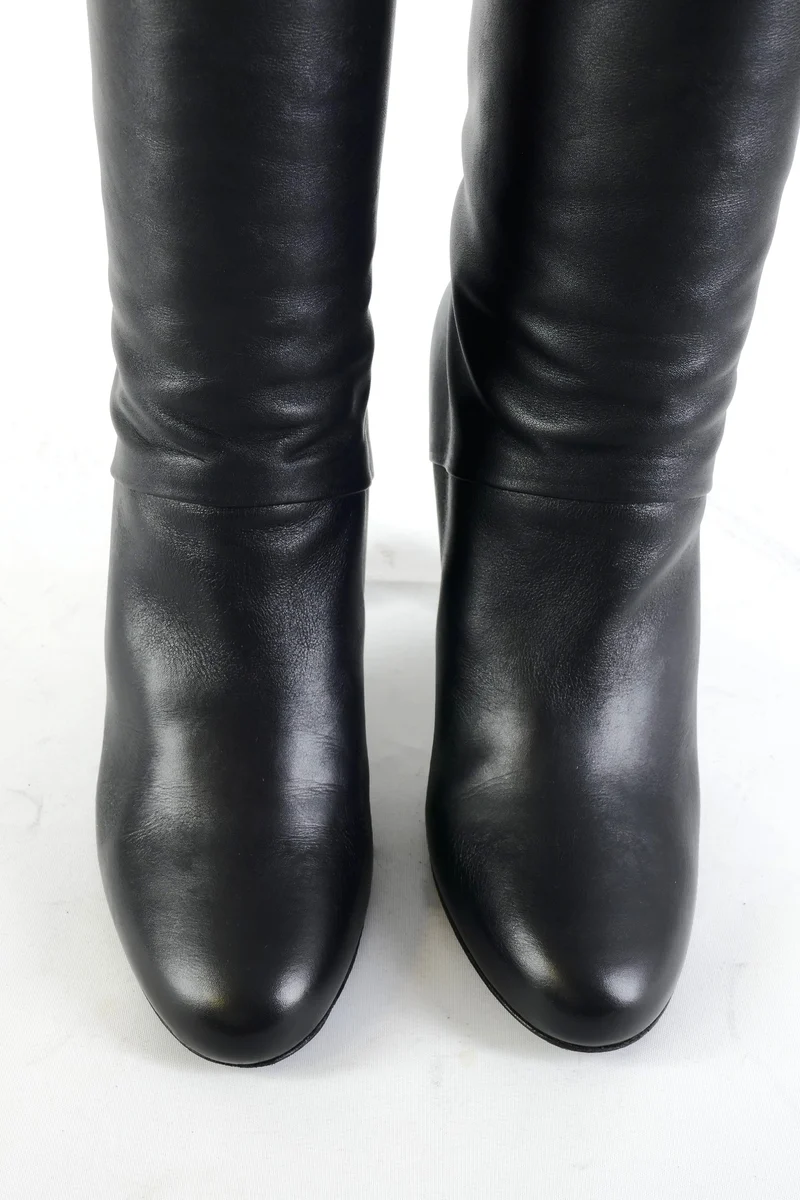 Overknees Leder schwarz