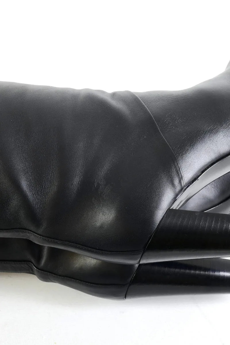 Overknees Leder schwarz