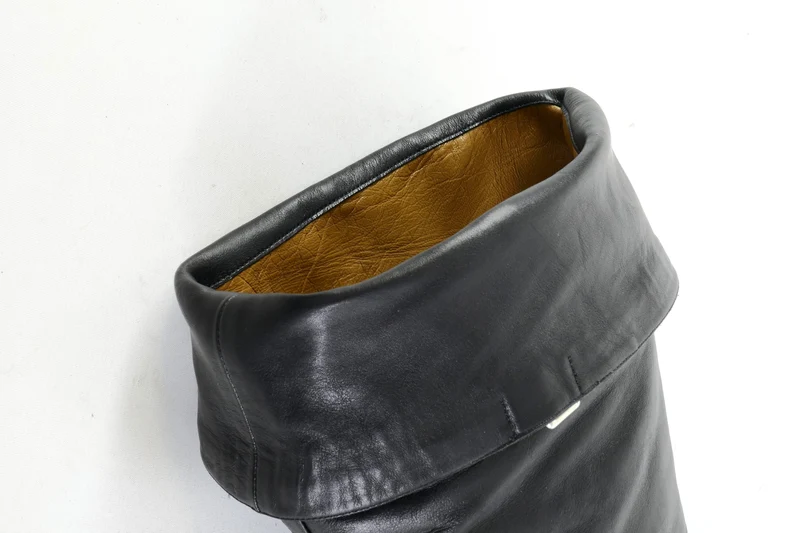 Overknees Leder schwarz