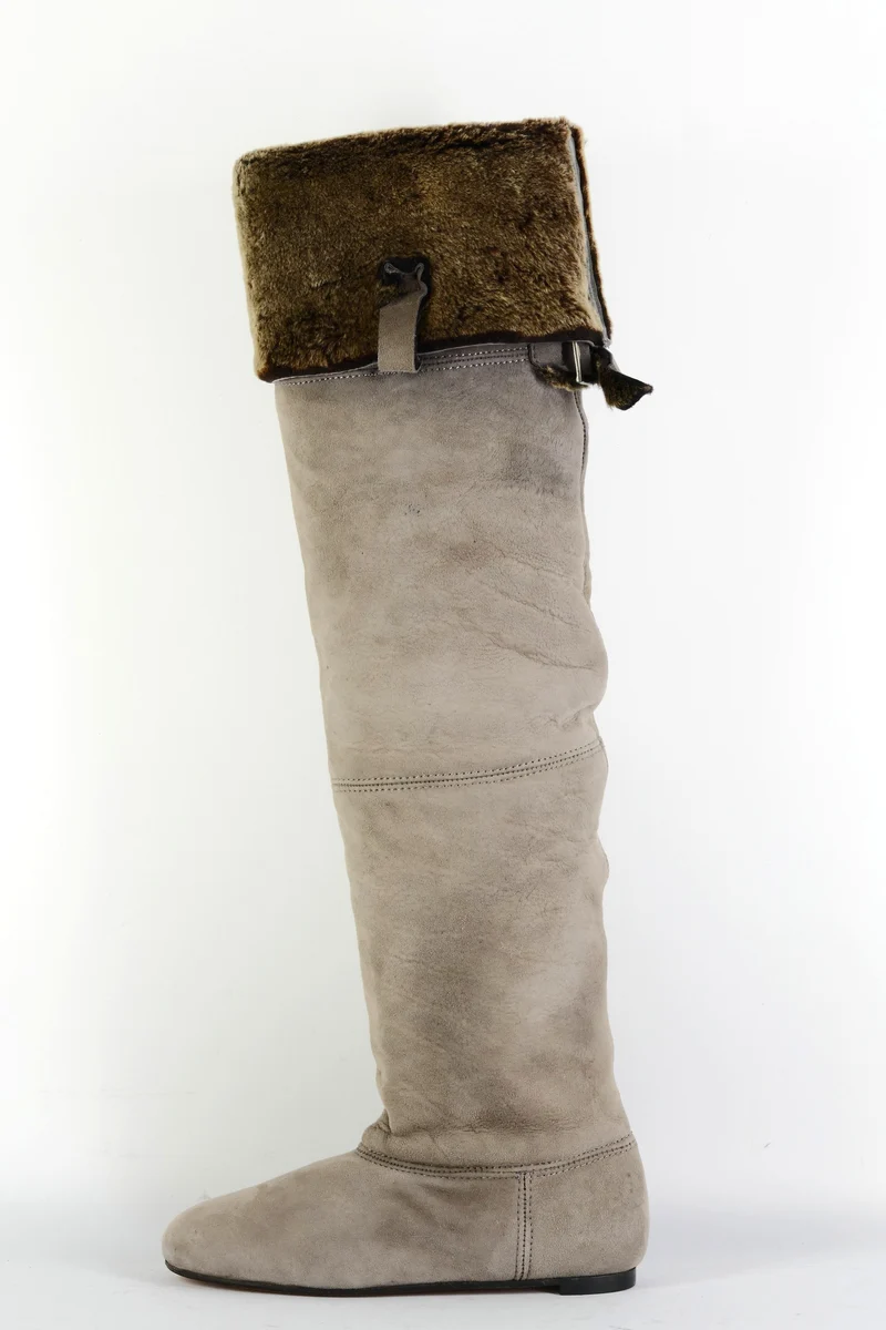 Overknees Wildleder camel