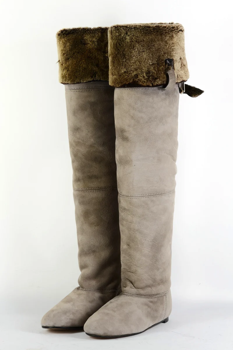 Overknees Wildleder camel
