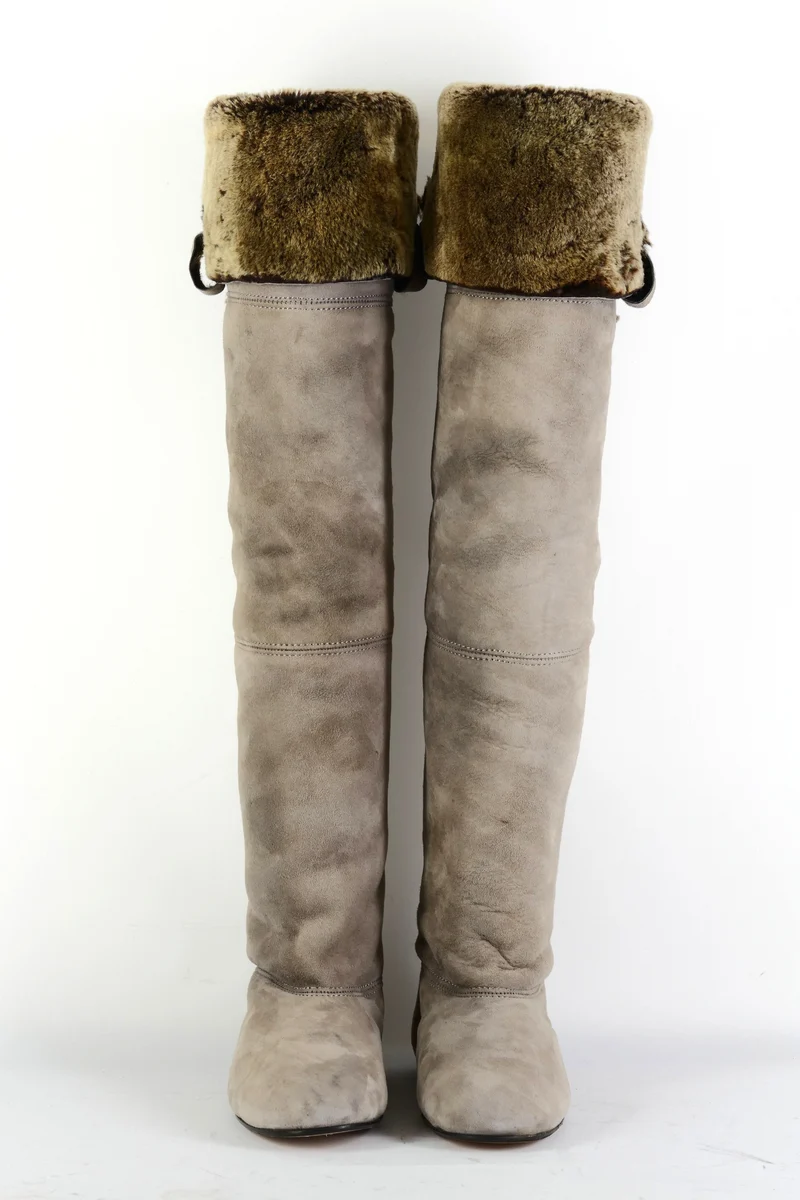 Overknees Wildleder camel