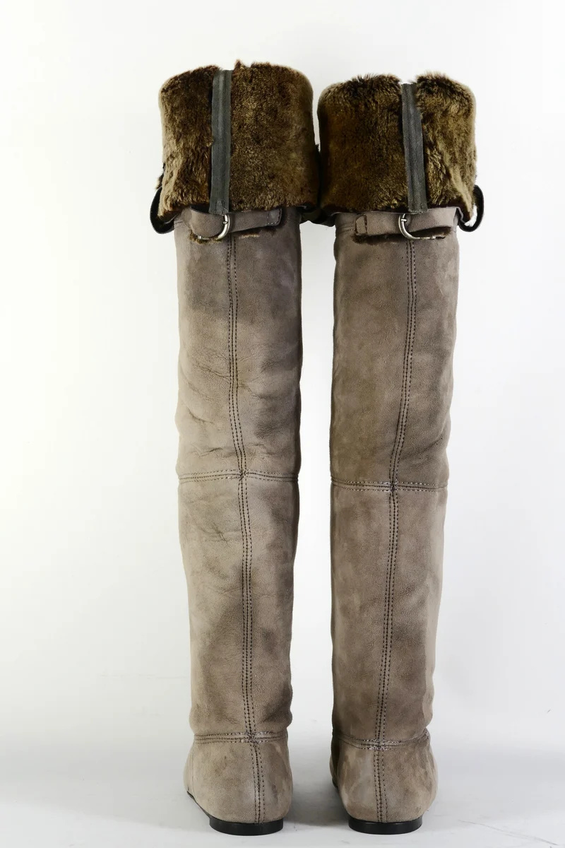 Overknees Wildleder camel