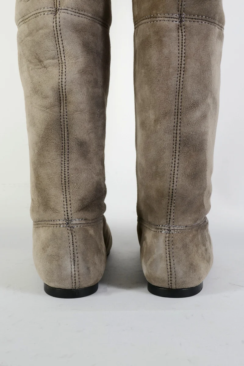 Overknees Wildleder camel