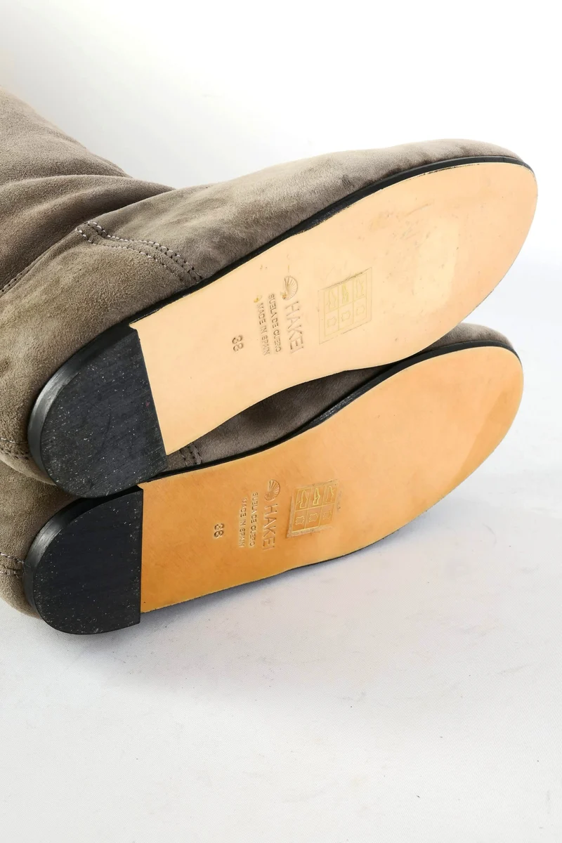 Overknees Wildleder camel