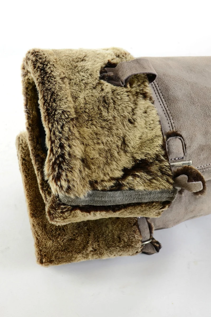 Overknees Wildleder camel