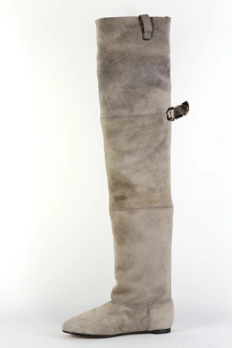 Overknees Wildleder camel