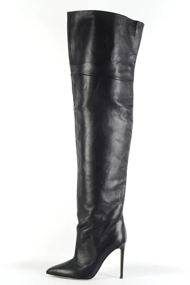 Overknees Leder schwarz