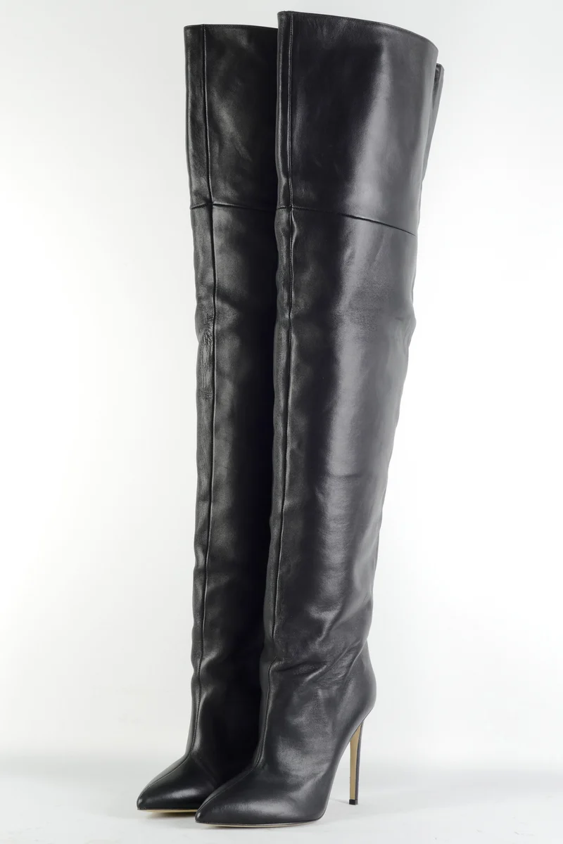 Overknees Leder schwarz