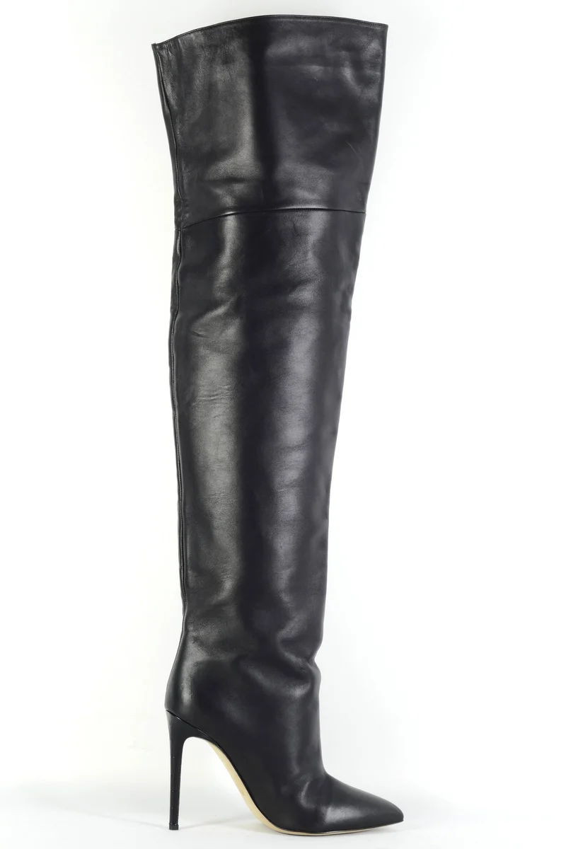 Overknees Leder schwarz
