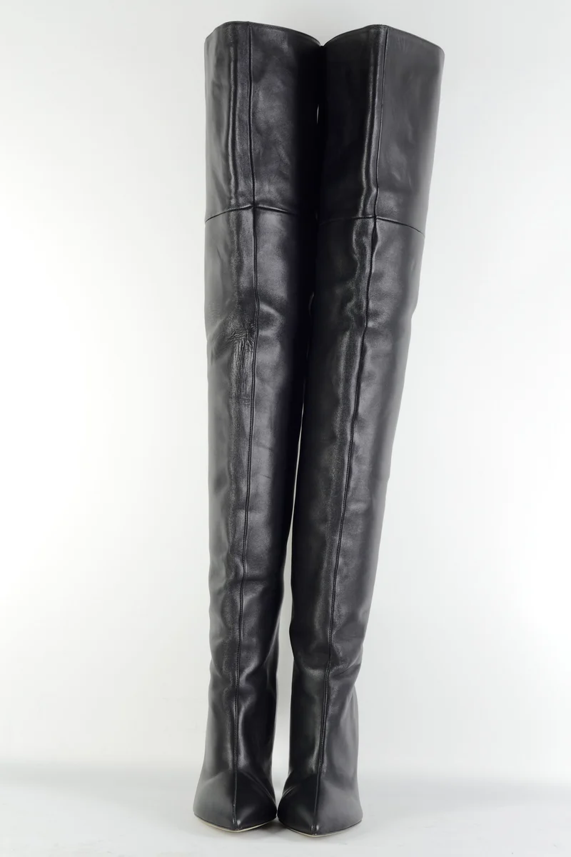 Overknees Leder schwarz