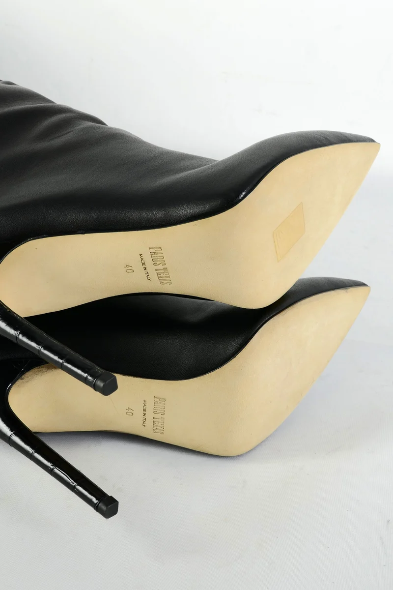 Overknees Leder schwarz