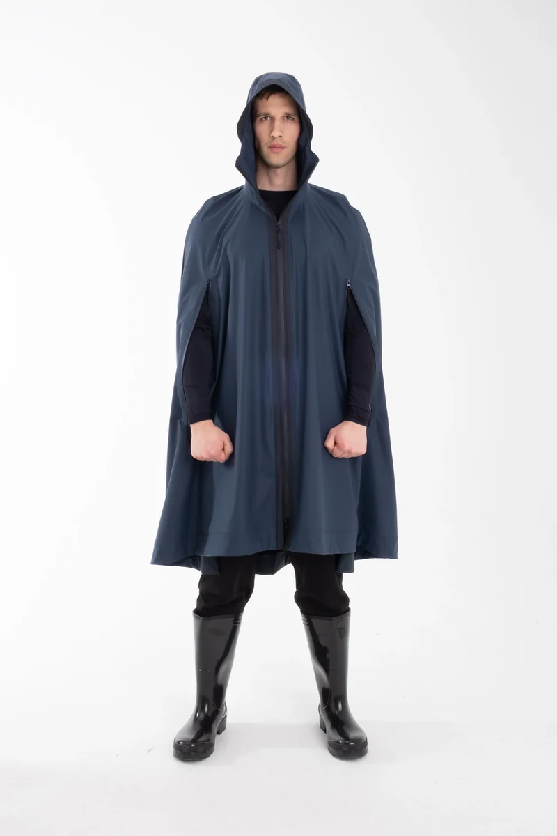 One Node X Sagastad Poncho Reflex Marineblå Herre