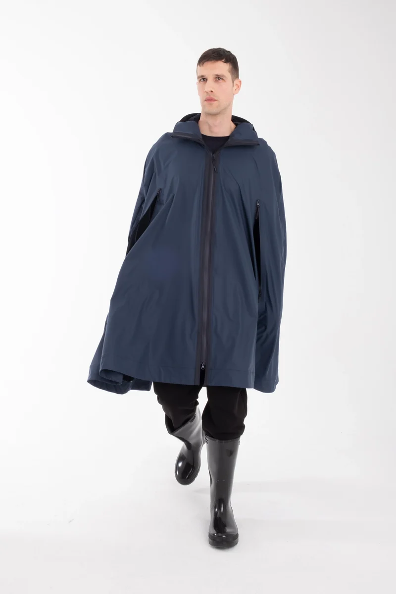 One Node X Sagastad Poncho Reflex Marineblå Herre