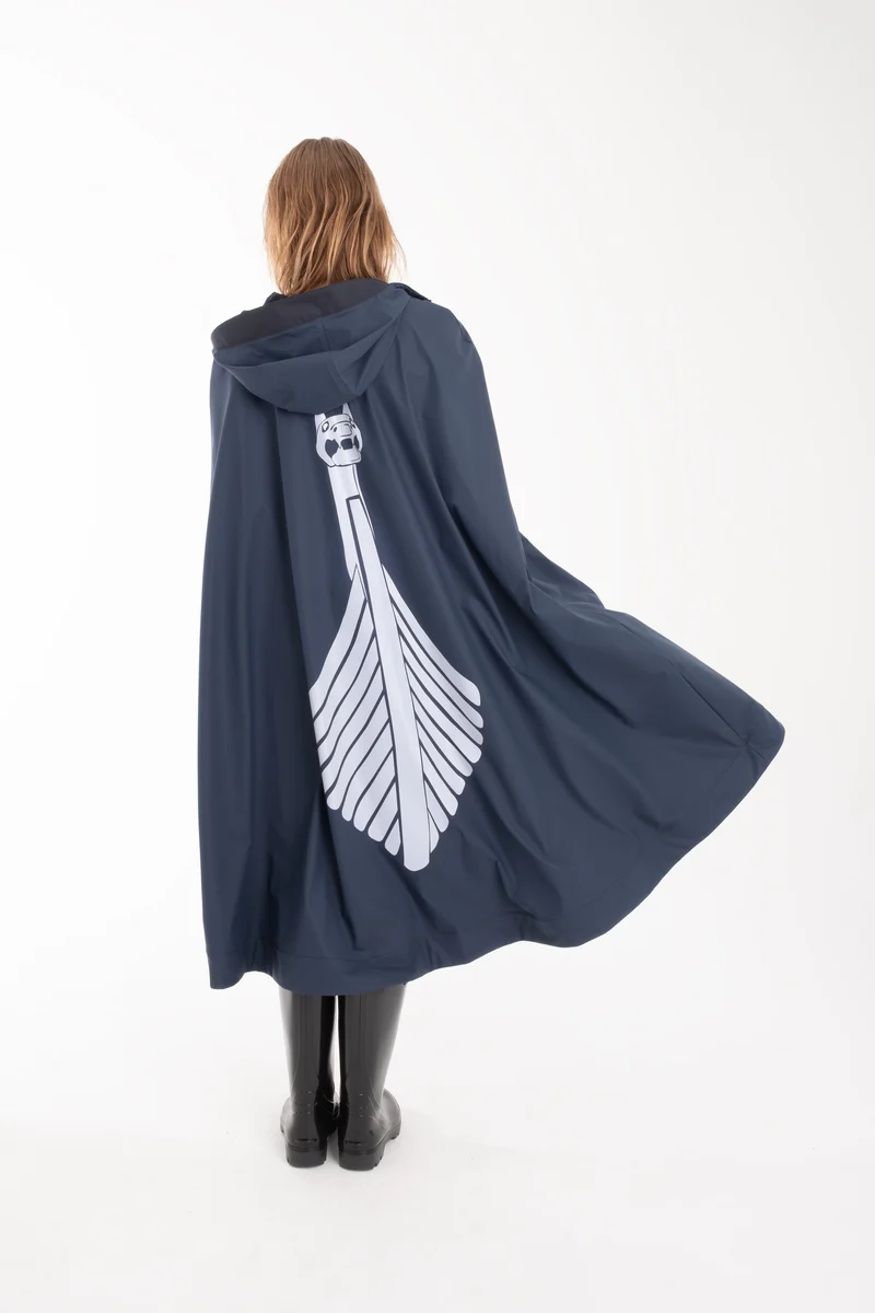 One Node X Sagastad Poncho Reflex Marineblå Dame