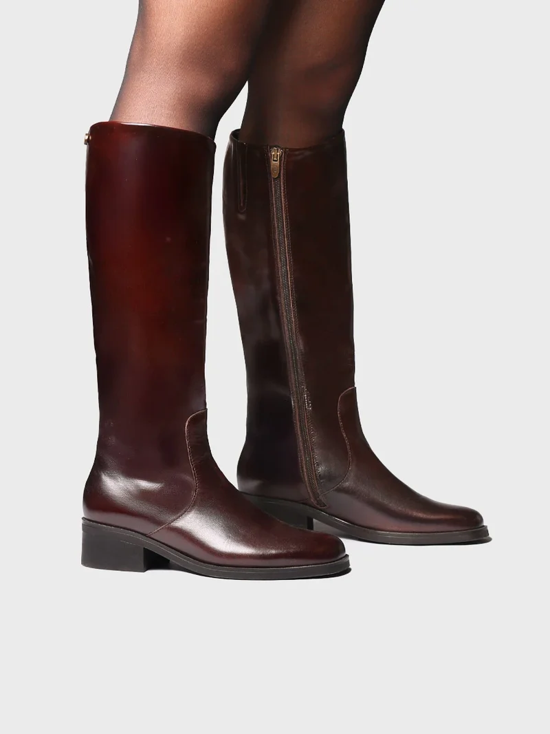 Bota alta en piel para mujer | TAGA-P